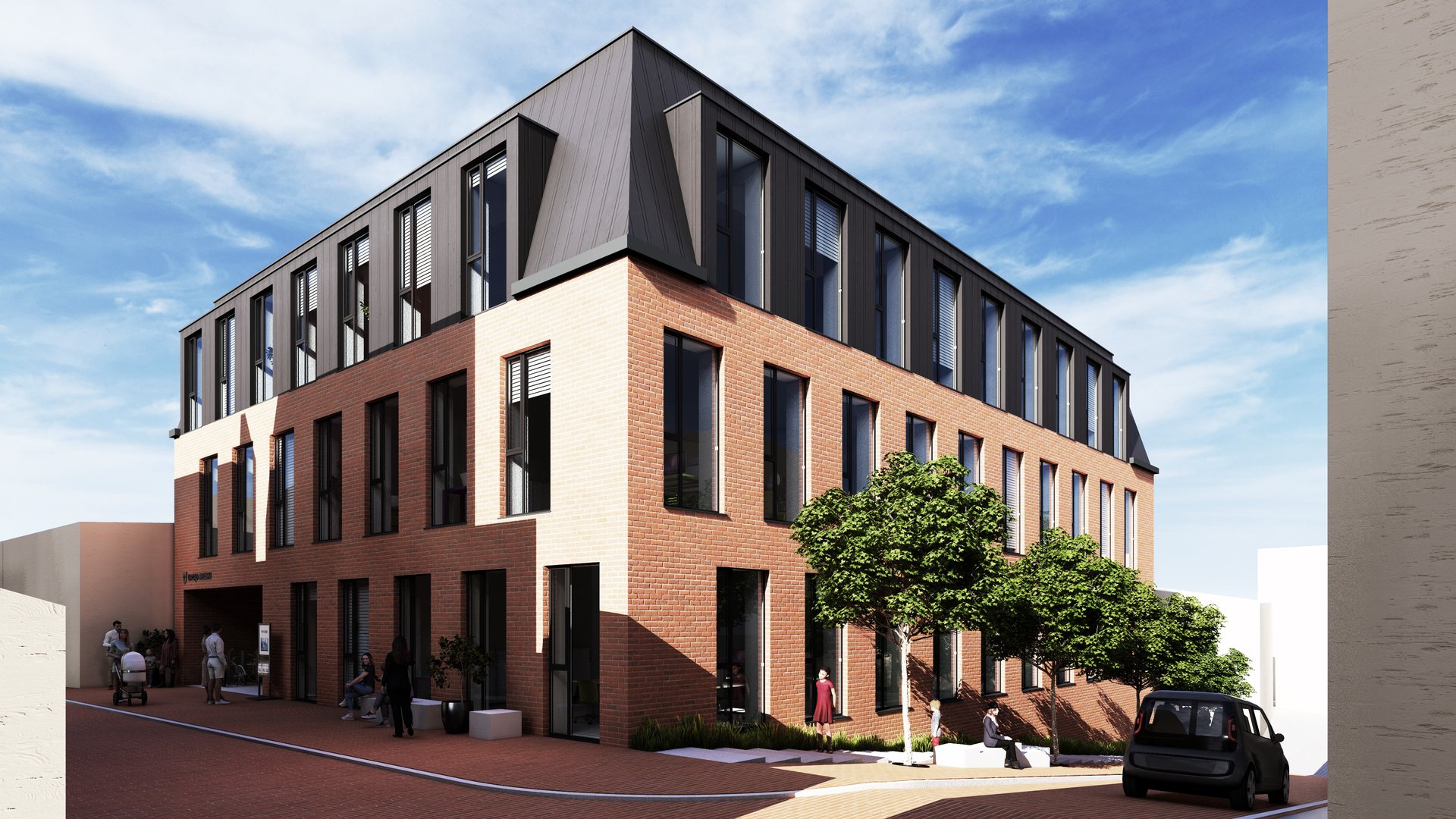 Chojnice Town Hall extension concept — architecture project Chojnice