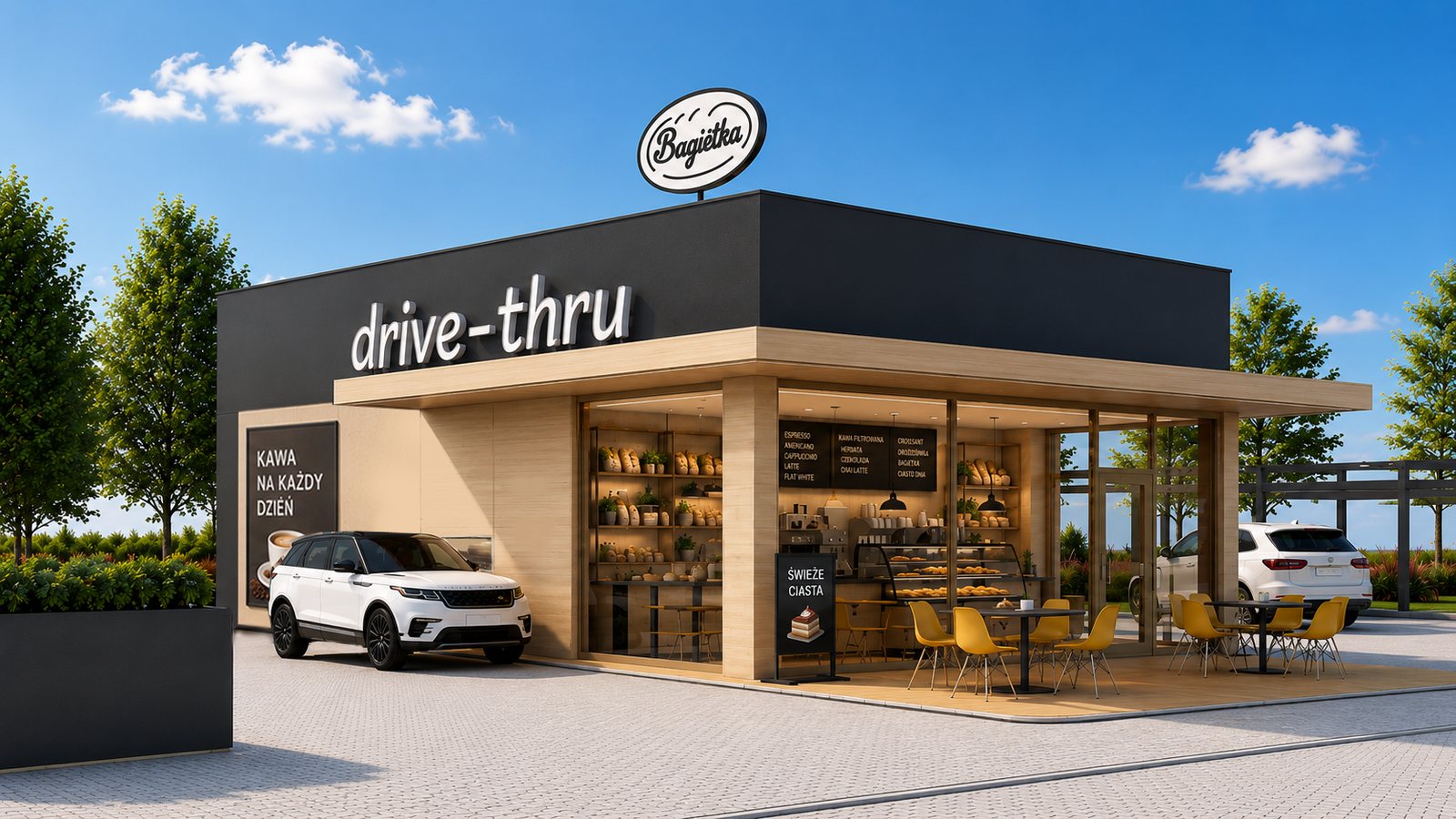 Kawiarnia i piekarnia drive-thru — projekt architekta Chojnice